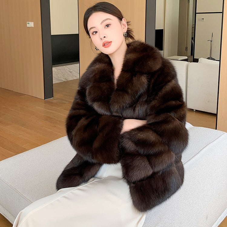 Manteau en Fourrure Synthétique Élégant