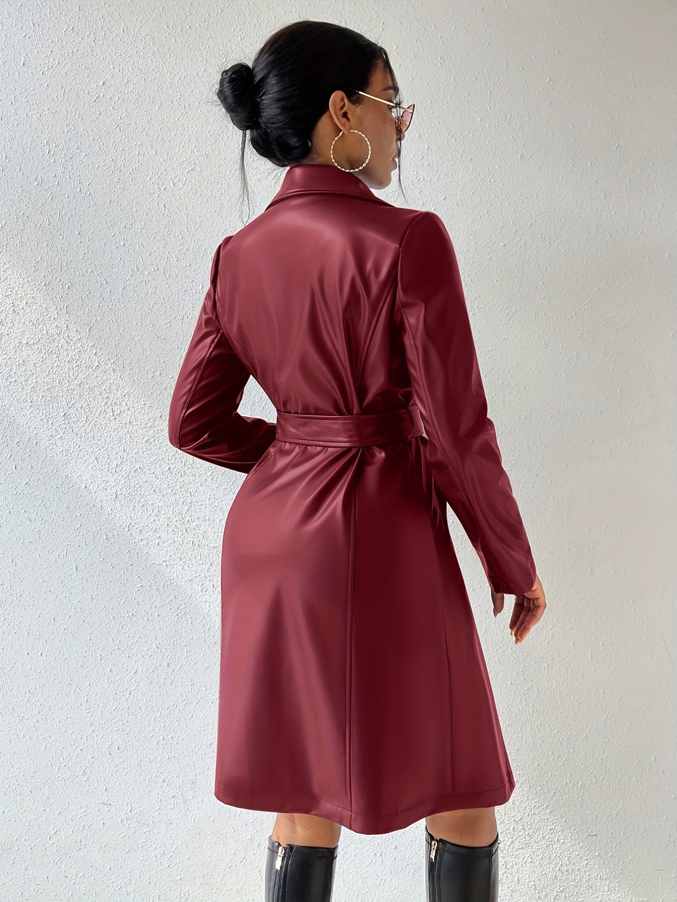 Manteau en cuir élégant et tendance