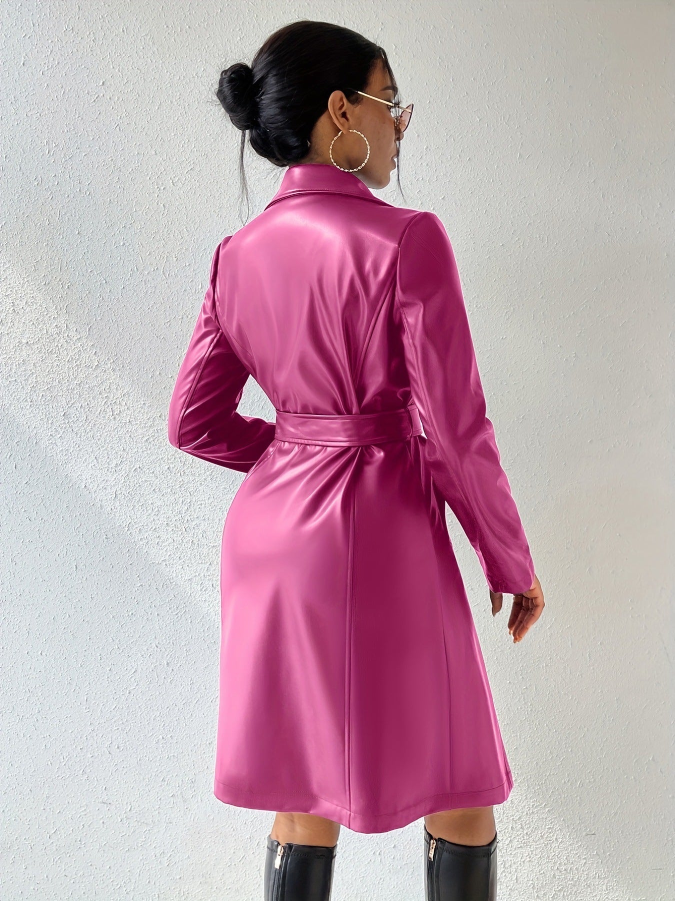 Manteau en cuir élégant et tendance
