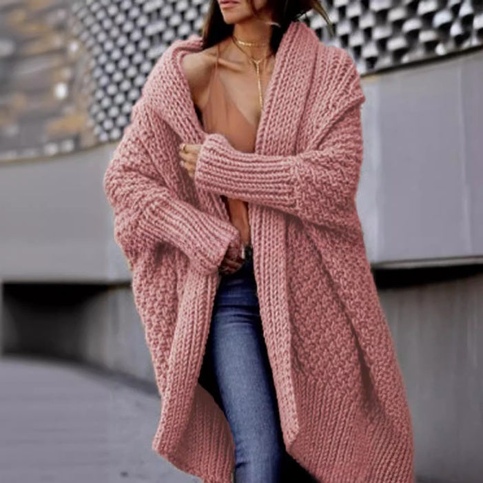 Cardigan long et épais pour femme