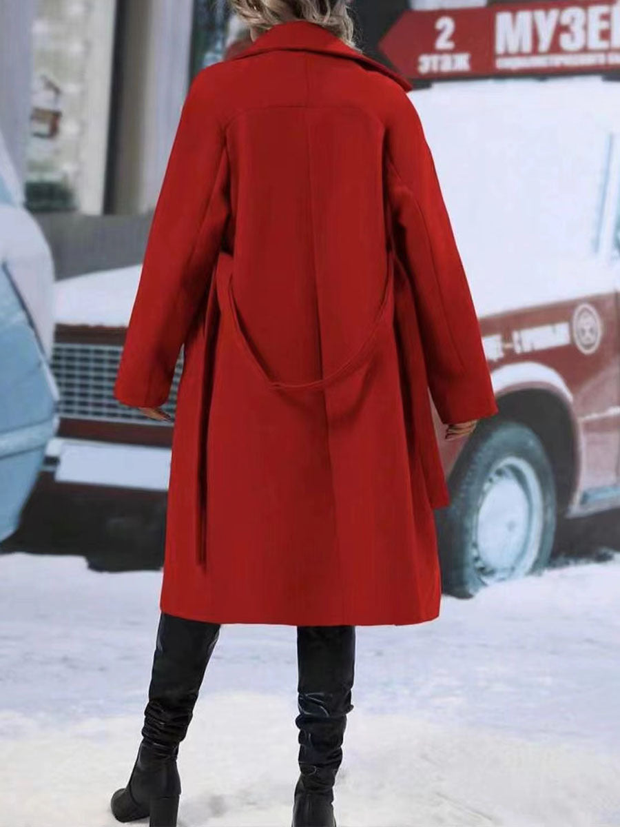 Trench-Coat Double boutonnage à revers avec ceinture