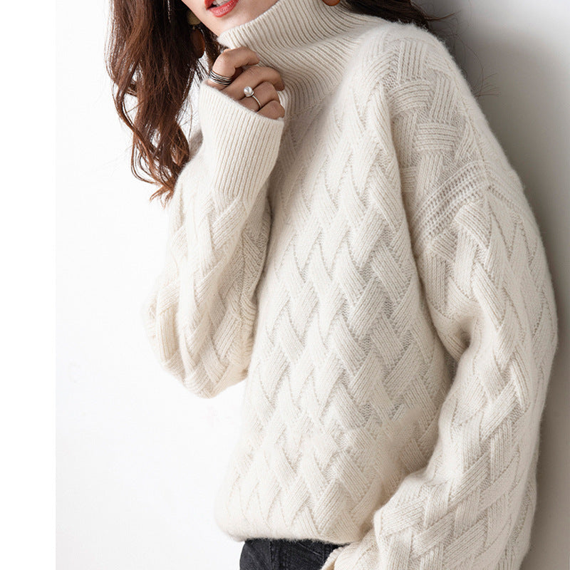 Pull court ample en tricot épais pour femme