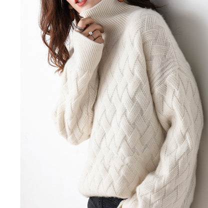 Pull court ample en tricot épais pour femme