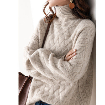 Pull court ample en tricot épais pour femme