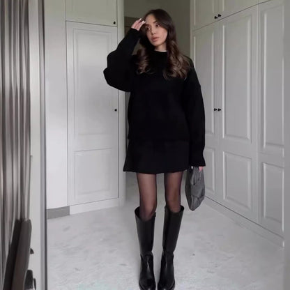 Ensemble pull et jupe pour femmes, 2 pièces