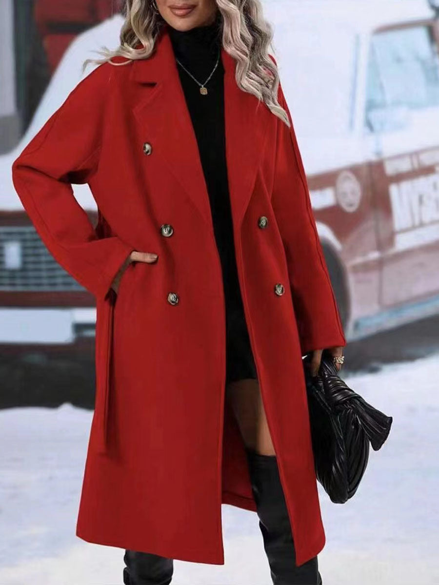 Trench-Coat Double boutonnage à revers avec ceinture