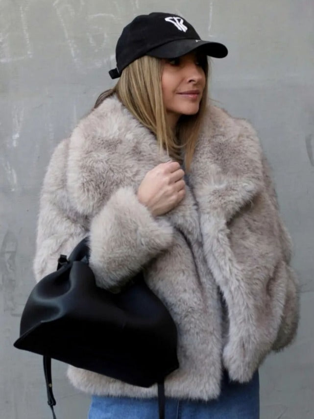manteau en fausse fourrure haut de gamme