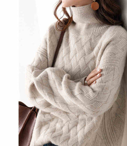 Pull court ample en tricot épais pour femme