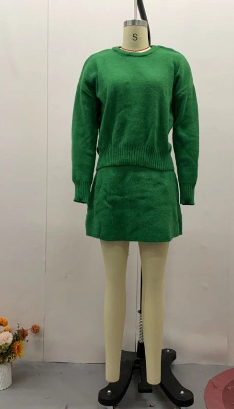 Ensemble pull et jupe pour femmes, 2 pièces