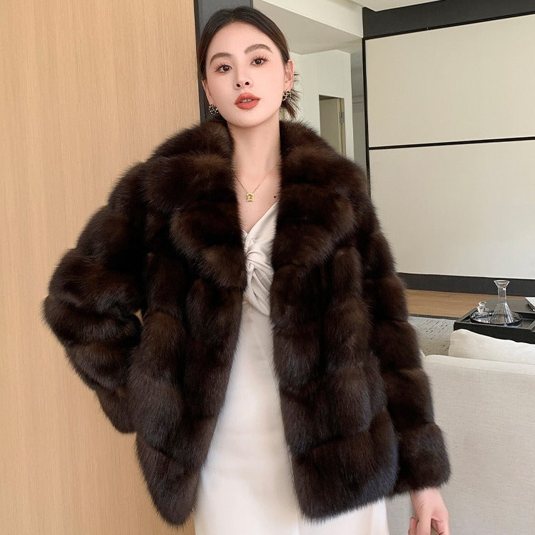 Manteau en Fourrure Synthétique Élégant